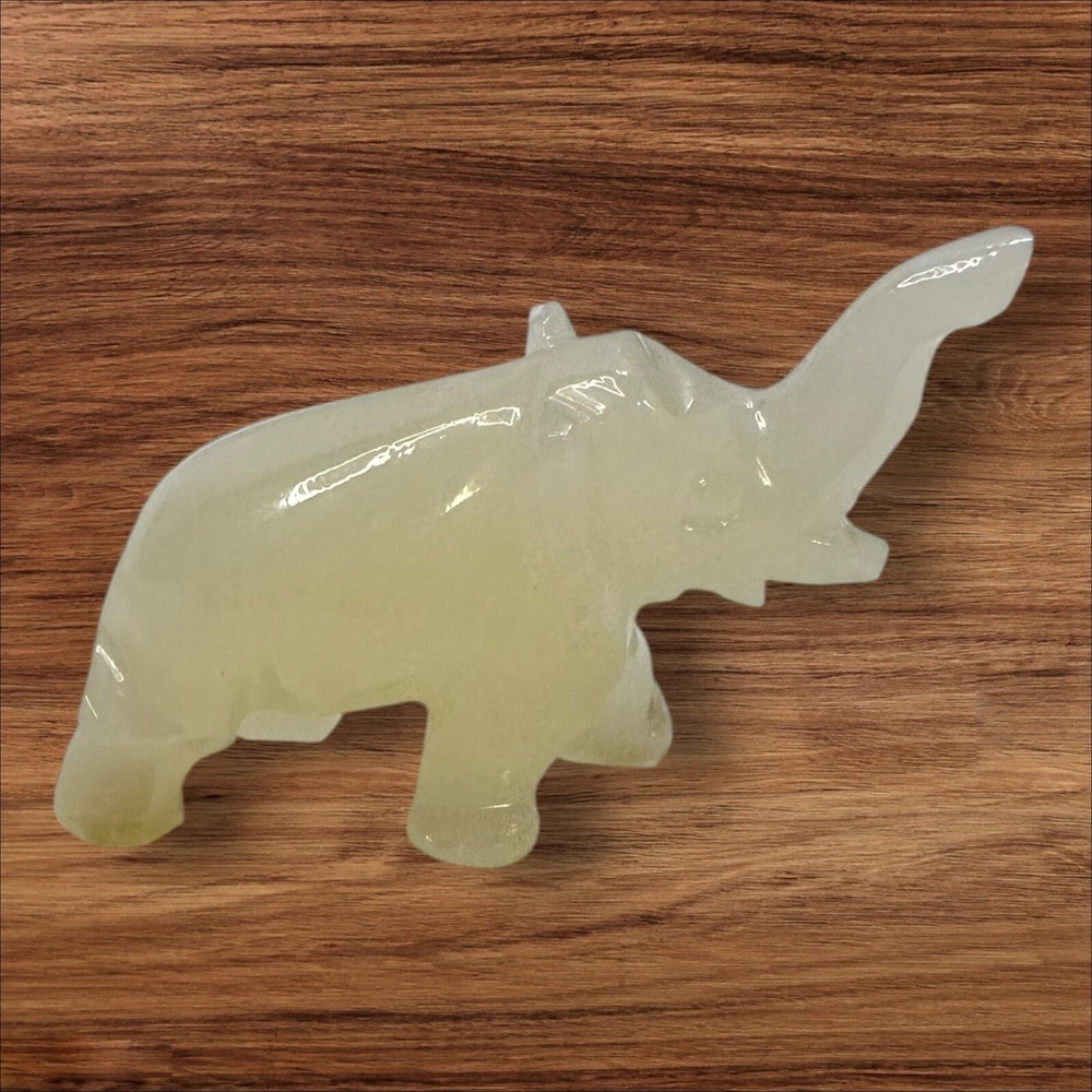 Vintage Onyx Elephant Figurine Stone Carving Animal Statue Decor Mexico‎